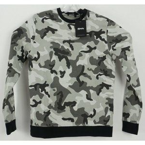 New Stilosophy Warrior Felpa Camouflage Men's Small Gray Fleece Lined Sweatshirt